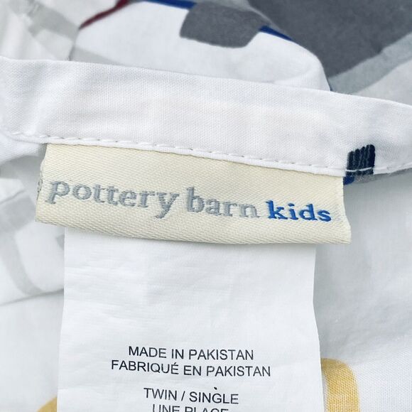 Pottery Barn Kids Transportation Themed Twin Flat Sheet Taxi Car Truck Zoo Bus - Picture 7 of 8